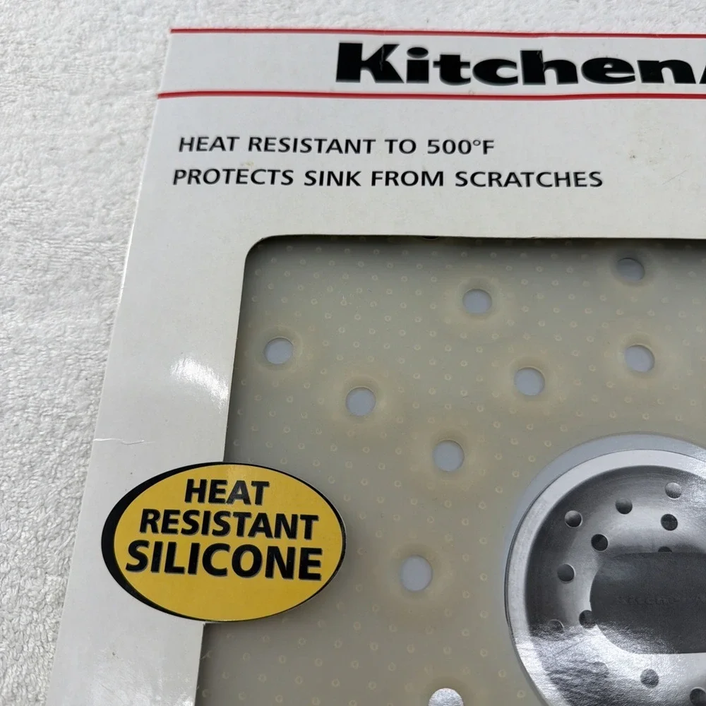 New KitchenAid 13 x 16 Inch, Heat Resistant Silicone Sink Mat Until 500 Degrees